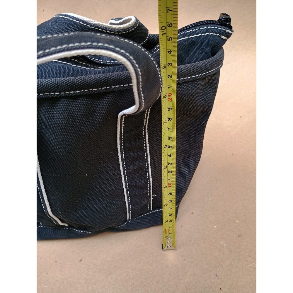 Lands End Small Canvas Tote Bag Dark Gray Zip Top Casual Everyday Carry - Picture 9 of 9